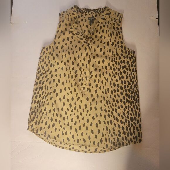 J. Crew cheetah print flow top sleeveless Size 2 - Picture 1 of 7